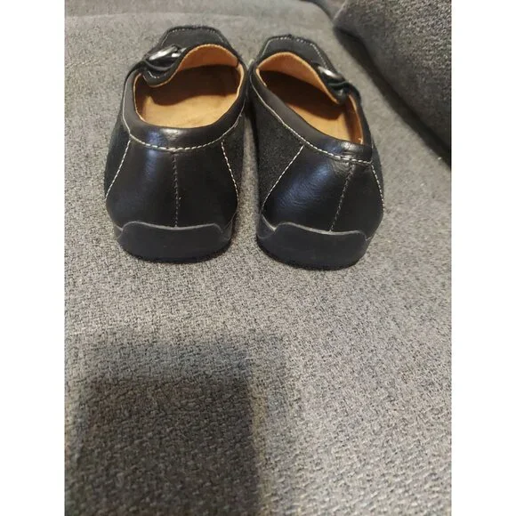 Naturalizer Shoes Womens‎ Size 7.5 Click Ballet Loafers Black Leather Suede Slip - Picture 6 of 10